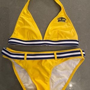 Corona 2 Piece Yellow and Blue Bikini Set Size Medium